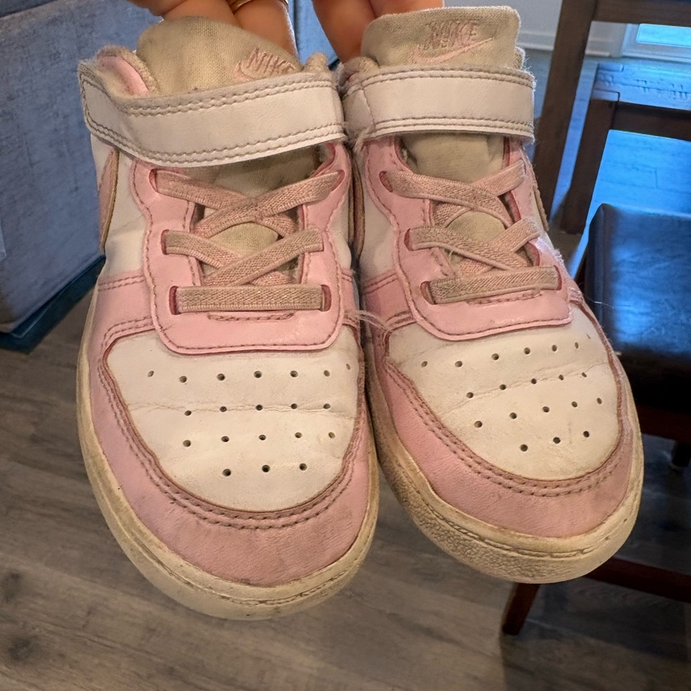 Nike Kids Pink and White Sneakers